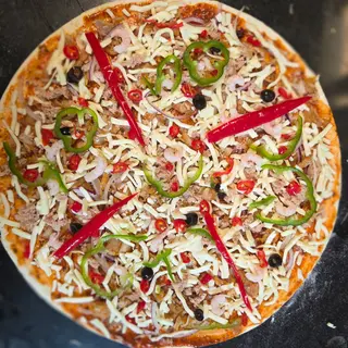1 pizza 33cm,1 durum completo,patata y bebida de 2L