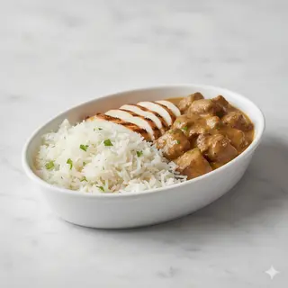Pollo y salsa (ración)