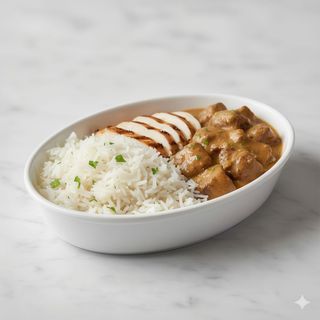 Pollo y salsa (ración)