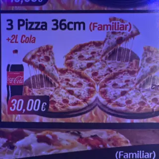 3pizzaz(36cm)+2L cola