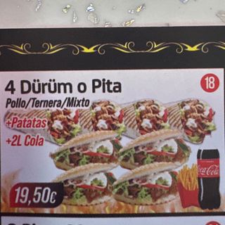 4 Durum O Pita +patata 2L cola