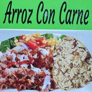 Arroz con carne pequeña 