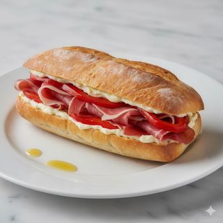 Baguette de salchicha o bacon