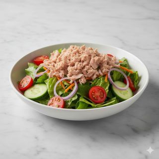 Ensalada mixta de vegetales con atún