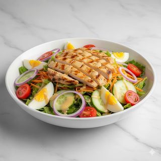 Ensalada mixta de vegetales con pollo