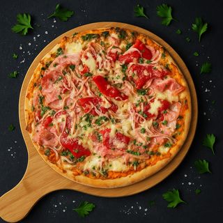 Pizza Argentina de Jamón y Pimientos