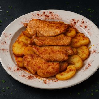 Raxo (Lomo De Cerdo) A La Gallega Con Patatas