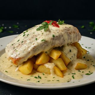 Salmón Noruego Con Salsa De Espárragos Y Patatas