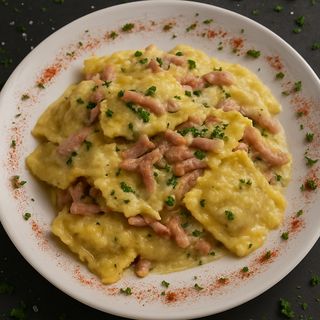 Ravioli a la carbonara