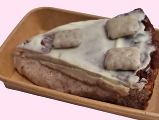 Cheesecake cereales leche blancos porción