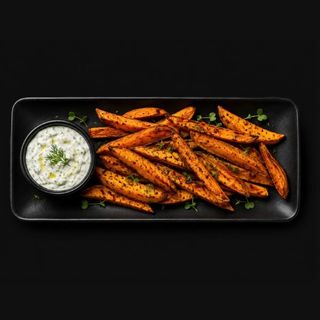 Batata Frito con Salsa Tzatziki