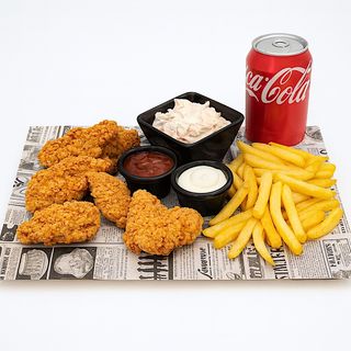 Tiras de pollo menu (6 pzs)