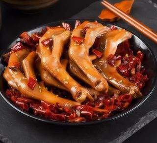麻辣鸭爪Patas de pato (9 piezas)
