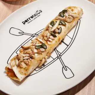 Fajita de verduras asadas.