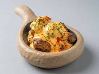 Nuestras Bravas con Espuma de Kimchi