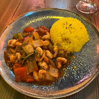 Arroz Con Gambas Agridulces- Com tom chua ngot