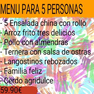 MENU PARA 5 PERSONAS