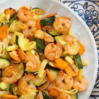 Gambas con verduras 