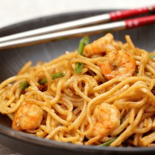 Tallarines con gambas