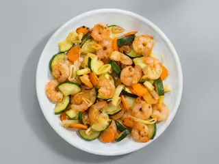 Gambas con verduras 