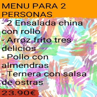 MENU PARA 2 PERSONAS