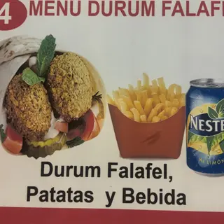 Menú durum falafel