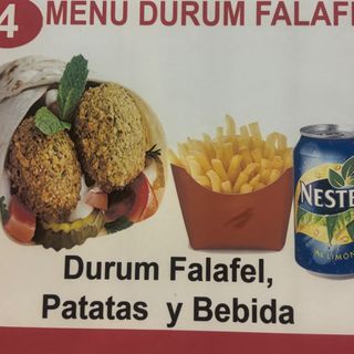 Menú durum falafel