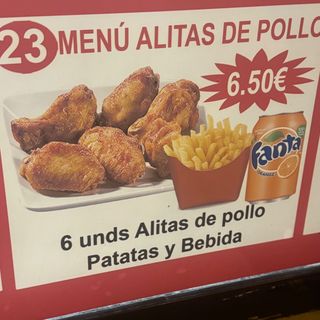 Menú Alitas de Pollo