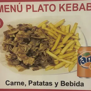 Menú plato kebab