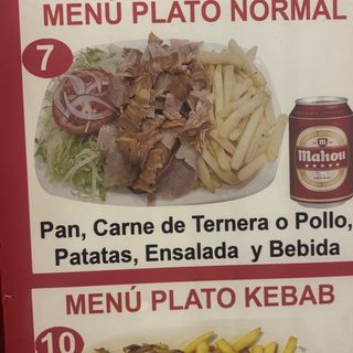 Menú plato normal