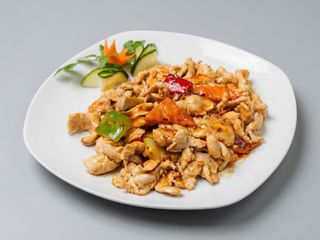 Pollo con salsa picante