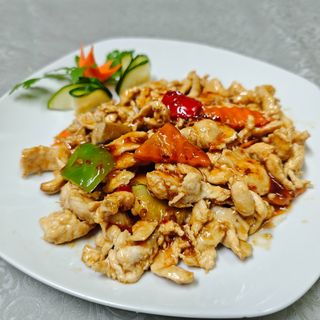 Pollo con salsa picante