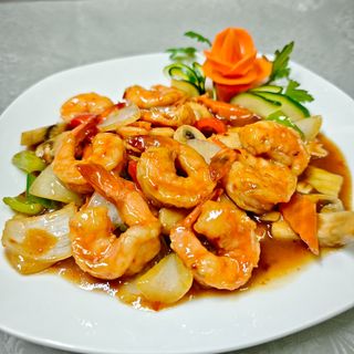 Langostino con salsa picante