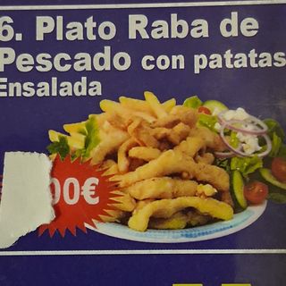 Plato Raba de pescado con patata ensalada