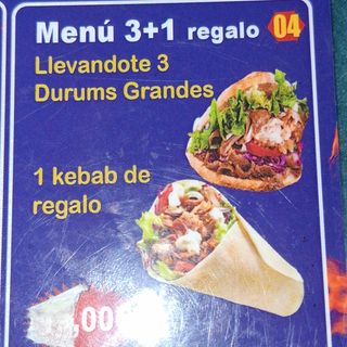 MENU 3+1 REGALO
