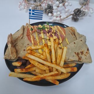 Crêpe Gyros de cerdo gigante 40 cm.