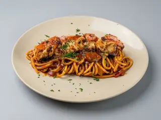 Spaghetti GAMBAS Y SALSA ESPECIAL