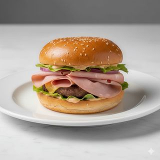 Beef burger mortadela