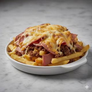 Patatas gratinadas con mortadela