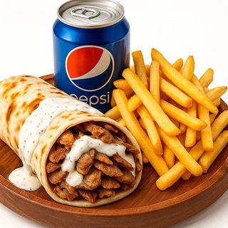 Durum solo Carne + Patatas + bebida (330 ml.)