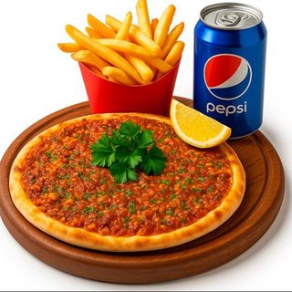 Lahmacun a Elegir + Patatas + bebida (330 ml.)