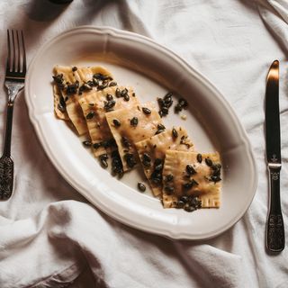 Tortelli de calabaza asada y ricota