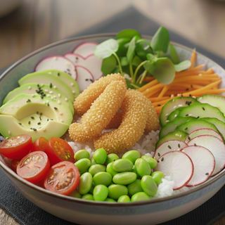 S3.sake tempura bowl- salmon Frito.