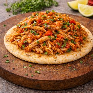 Arepa con pollo mechado
