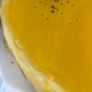 Tarta queso con maracuyá