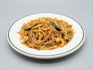 Tallarines Fritos Con Gambas