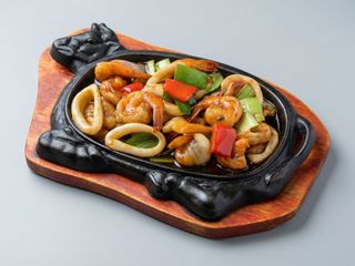 Calamares con Gambas a la plancha Teppayaki