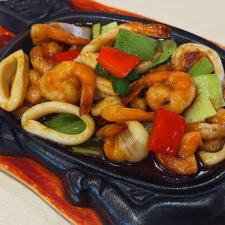 Calamares con Gambas a la plancha Teppayaki