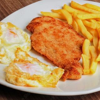 Combinado pollo empanado