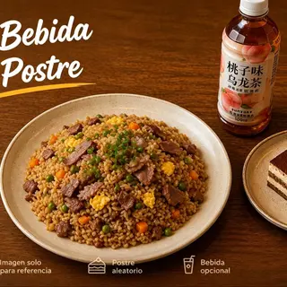 MENU 3: Arroz salteado con ternera 牛肉炒饭